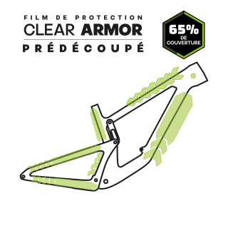 Kit de protection prédécoupé transparent pour cadre vélo : 19 pièces