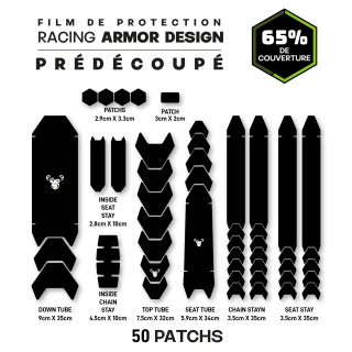 Kit de protection prédécoupé pour cadre vélo : 19 pièces