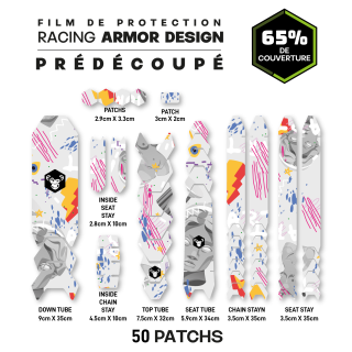 Kit de protection prédécoupé pour cadre vélo : 19 pièces