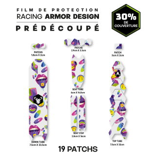 Kit de protection prédécoupé design pour cadre vélo : 19 pièces