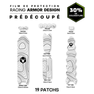 Kit de protection prédécoupé design pour cadre vélo : 19 pièces