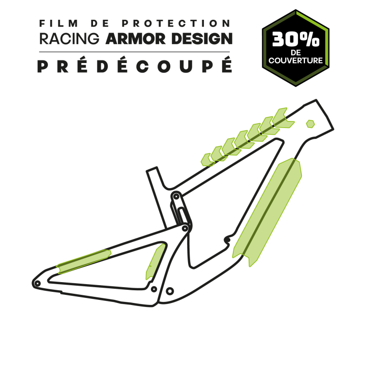 Kit de protection prédécoupé design pour cadre vélo : 19 pièces