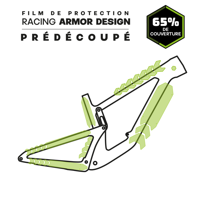 Kit de protection prédécoupé pour cadre vélo : 19 pièces